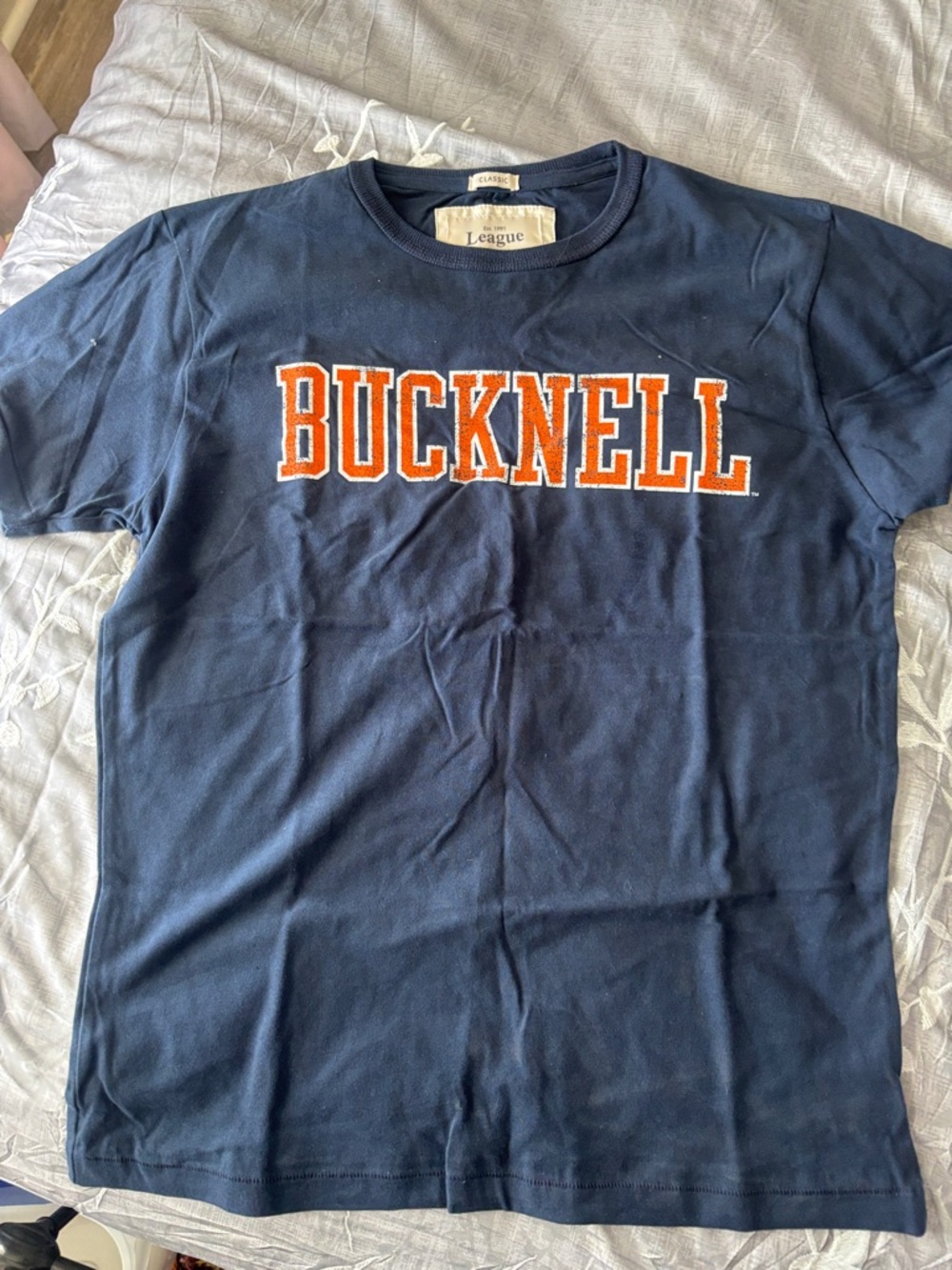 League Navy Bucknell College Logo Tee